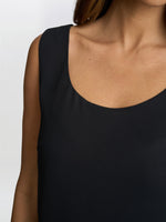 Black Double Layer Chiffon Cami