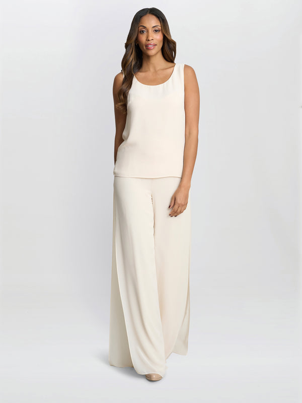 Chiffon Layered Trouser With Slits