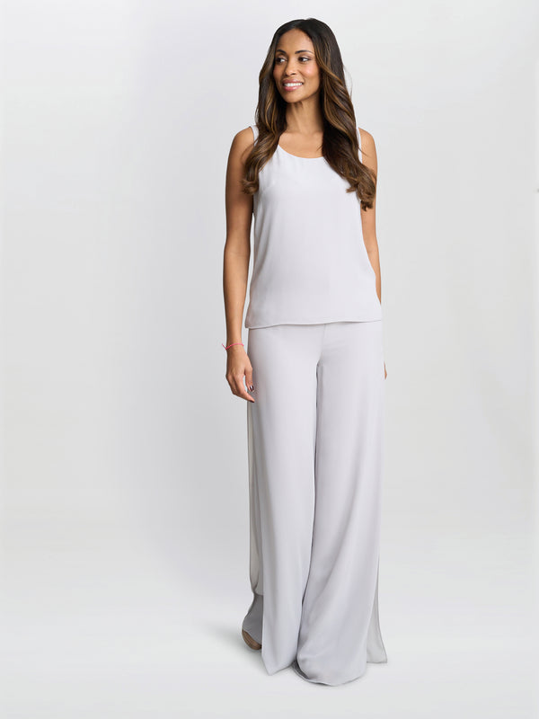 Chiffon Layered Trouser With Slits