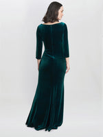 Sophie Velvet Maxi Dress With 3/4 Sleeve