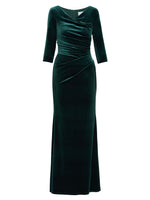 Sophie Velvet Maxi Dress With 3/4 Sleeve