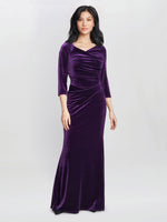 Sophie Velvet Maxi Dress With 3/4 Sleeve