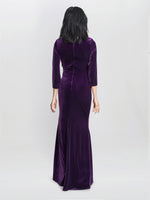 Sophie Velvet Maxi Dress With 3/4 Sleeve