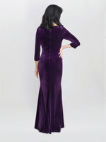 Sophie Velvet Maxi Dress With 3/4 Sleeve