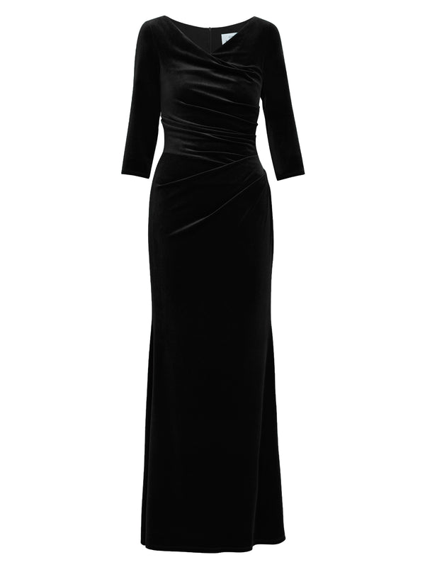 Sophie Velvet Maxi Dress With 3/4 Sleeve