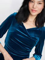 Sophie Velvet Maxi Dress With 3/4 Sleeve