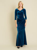 Sophie Velvet Maxi Dress With 3/4 Sleeve