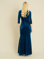 Sophie Velvet Maxi Dress With 3/4 Sleeve