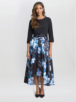 Louise Printed High/Low Midi Dress