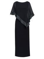 Amber Maxi Asymmetrical Cape Dress