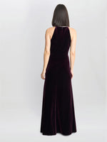 Deedee Velvet Halter Keyhole Maxi Dress