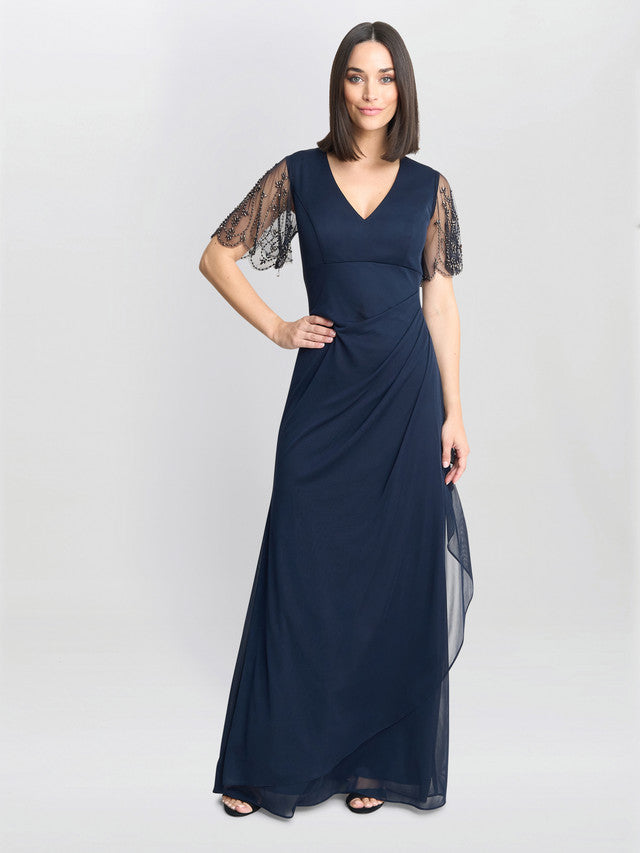 gina bacconi blue dress Womens Gina Bacconi Blue Ava Sequin Midi Dress US 16
