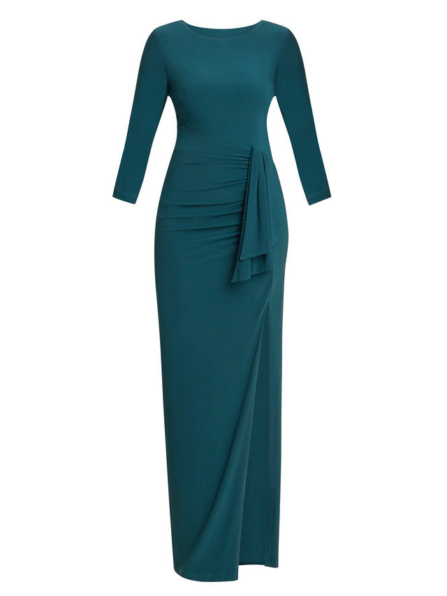 Misty Long Sleeve Ruched Maxi Dress Gina Bacconi Misty Long Sleeve Ruched Maxi Dress Gina Bacconi