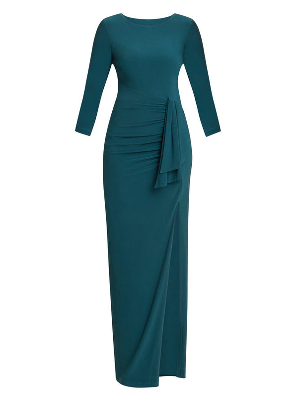 Misty Long Sleeve Ruched Maxi Dress