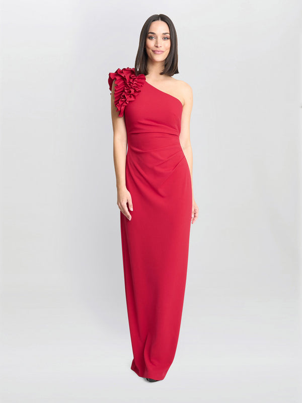 Nicole Ruffled One Shoulder Maxi Dress