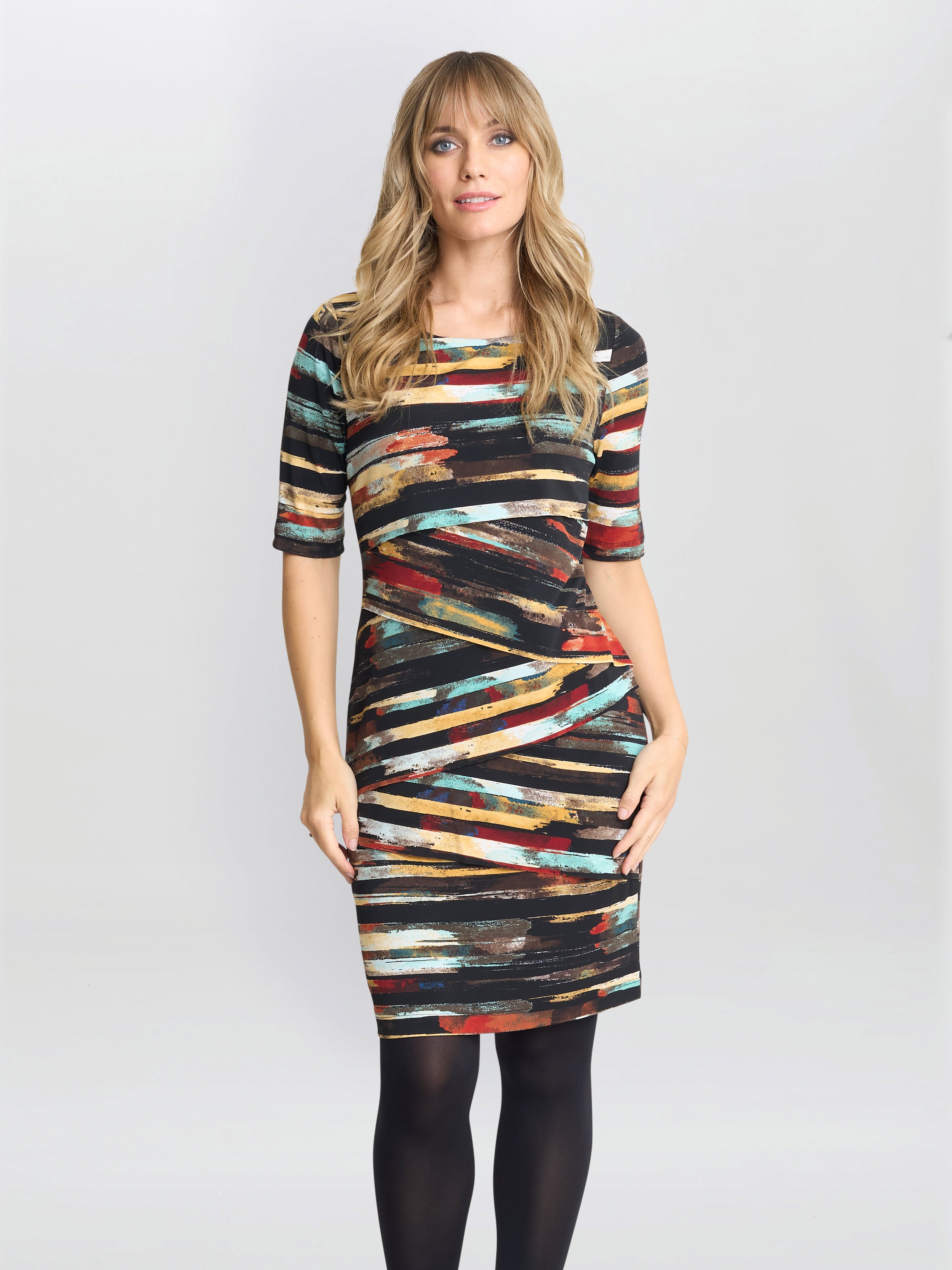Macie Jersey Faux wrap dress – Gina Bacconi