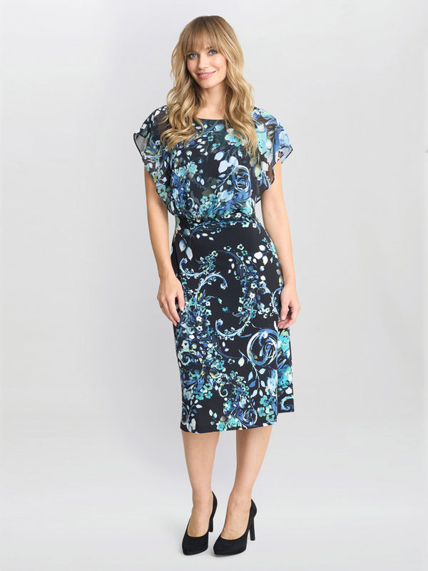 Lisa-Marie Printed Chiffon Blouson Dress