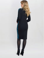 Ann Geometric Knit Poloneck Dress