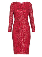 Angelique Red Sequin Midi Dress