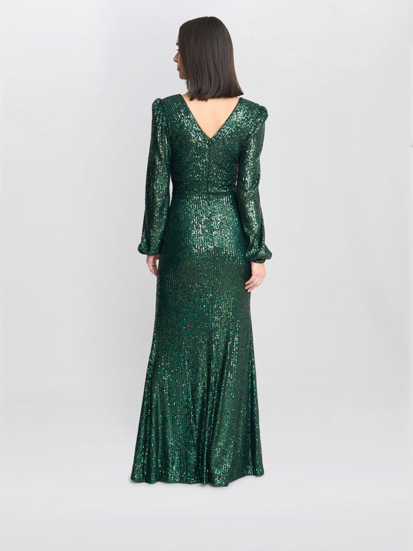Alison Sequin V Neck Maxi Dress