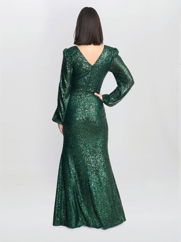 Alison Sequin V Neck Maxi Dress