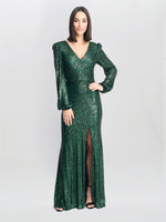 Alison Sequin V Neck Maxi Dress