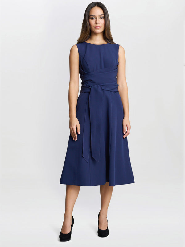 Cathleen Crepe Tie-Waist Dress