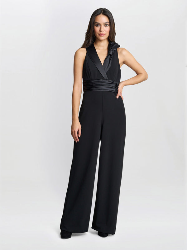 Melodie Crepe Jumpsuit With Satin Bow