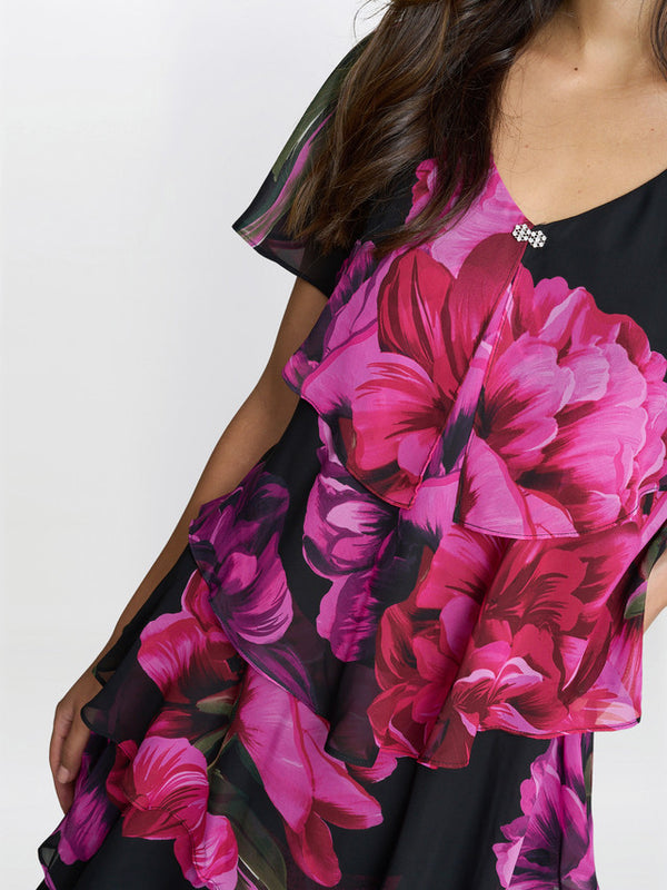 Skylar Short Printed Floral Tier Dress