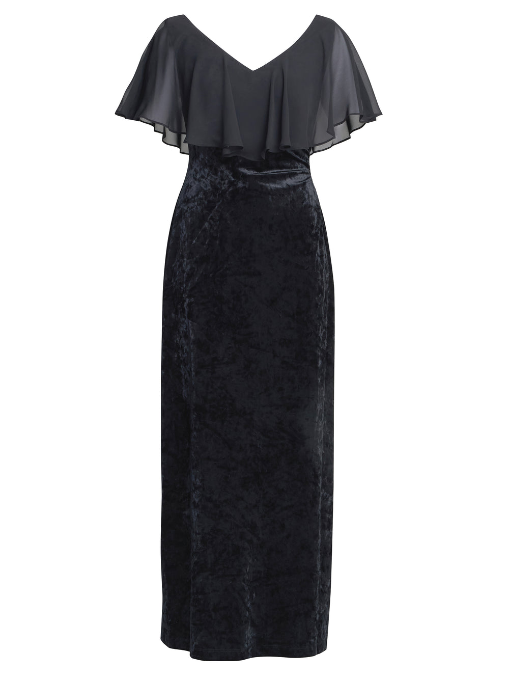 Daphne Velvet Maxi Dress With Chiffon Cape Gina Bacconi Daphne Velvet Maxi Dress With Chiffon Cape Gina Bacconi