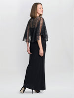 Anoushka Maxi Dress With Sheer Beaded Cape