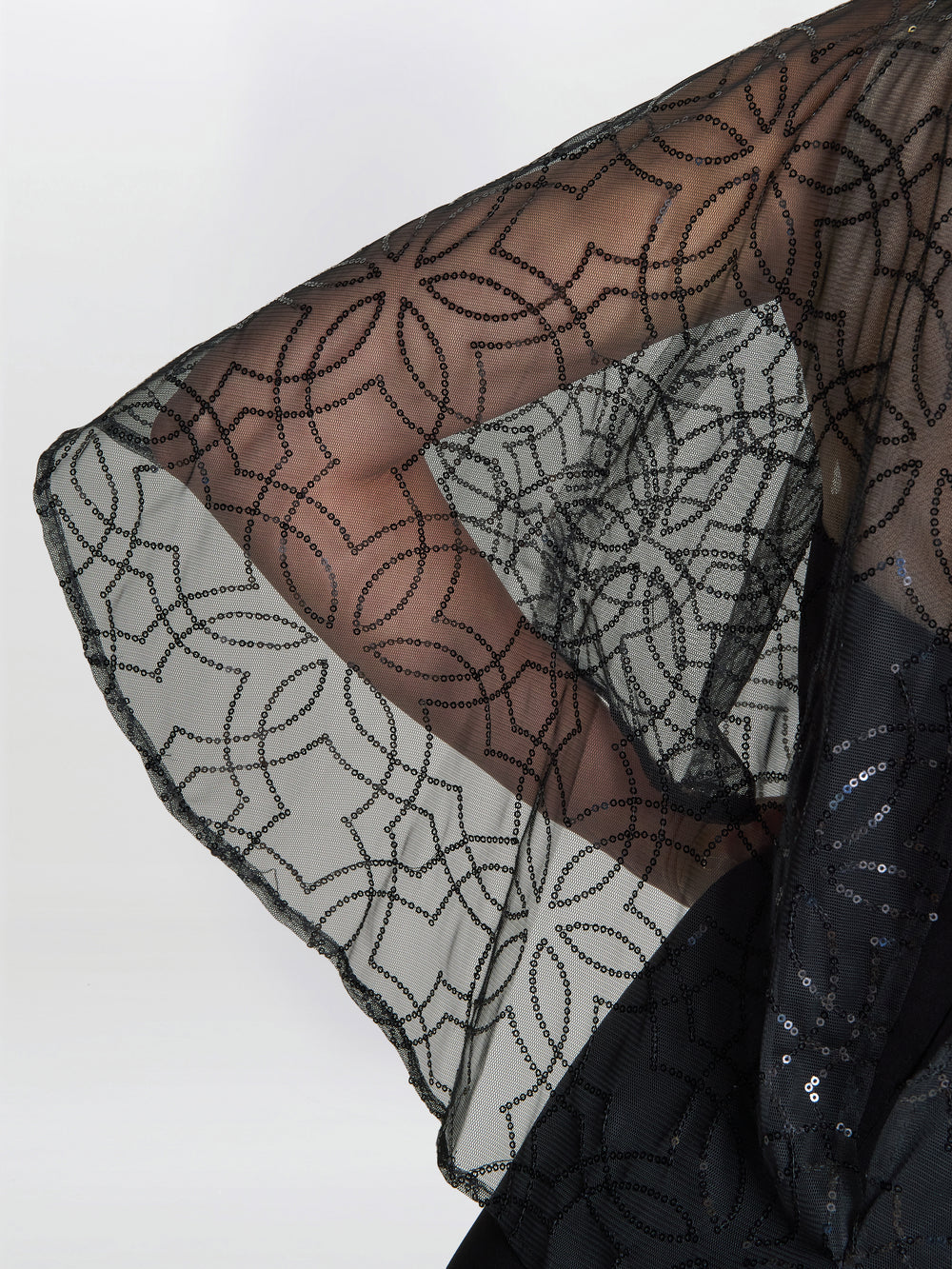 Anoushka Maxi Dress With Sheer Beaded Cape