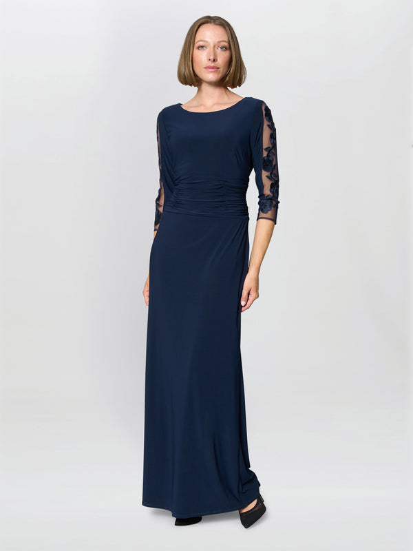 Clara Maxi Dress With Embroidered Sleeve