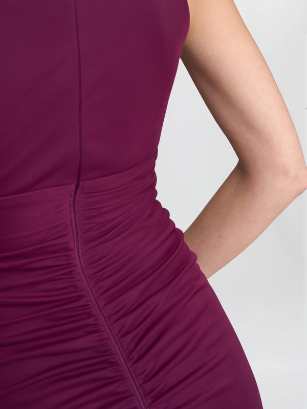 Blanche Matte Jersey Dress With Neck Trim