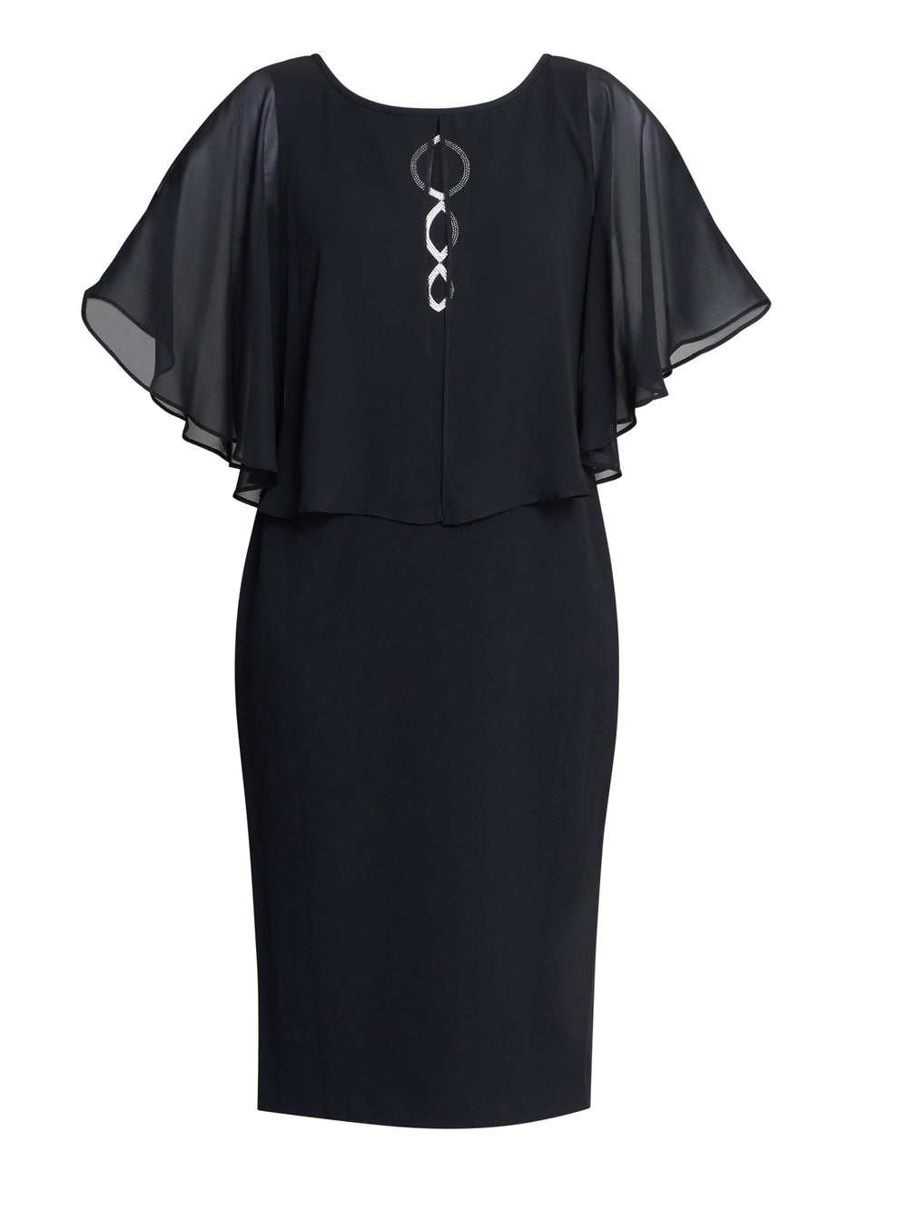 Glennis Black Chiffon Overlay Dress Gina Bacconi Glennis Black Chiffon Overlay Dress Gina Bacconi