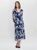 Jan Floral Chiffon Wrap Midi Dress