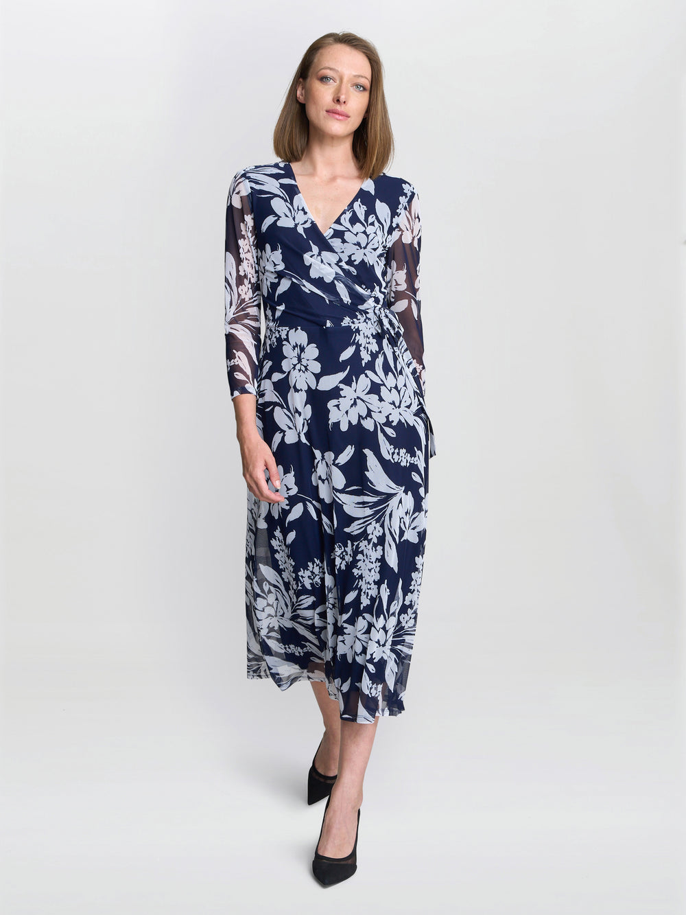 Jan Floral Chiffon Wrap Midi Dress Gina Bacconi Jan Floral Chiffon Wrap Midi Dress Gina Bacconi