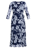 Jan Floral Chiffon Wrap Midi Dress