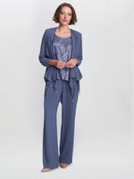 Kay Three Piece Trouser Suit With Sequin Top