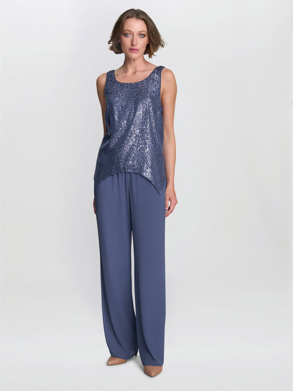 Kay Three Piece Trouser Suit With Sequin Top