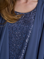 Kay Three Piece Trouser Suit With Sequin Top