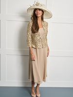 Adele Soutache Lace Jacket With Chiffon Dress