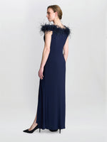 Krissy Feather Top Off Shoulder Maxi Dress