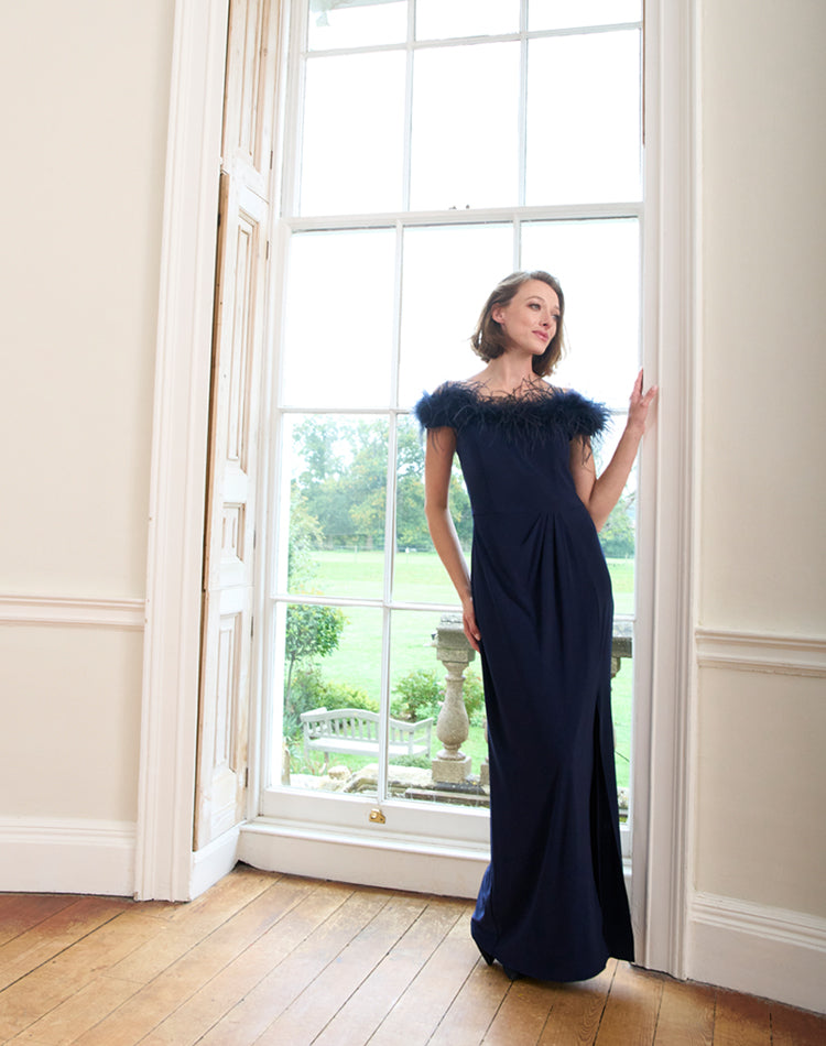 gina bacconi evening dresses Carolyn Off The Shoulder Maxi Dress Gina Bacconi