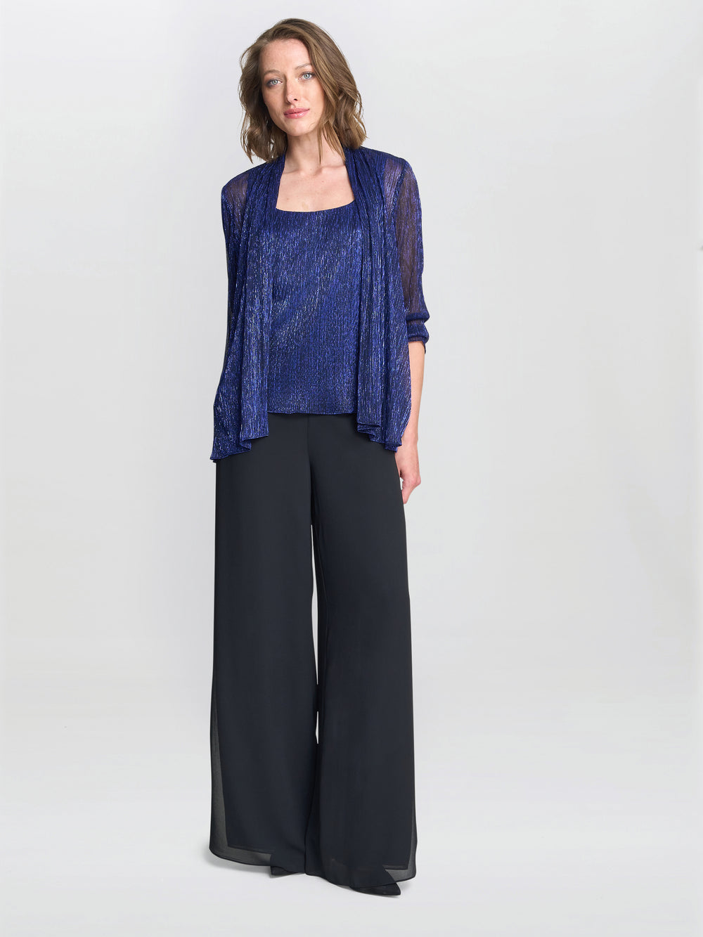 Kyler Metallic Top And Jacket Set