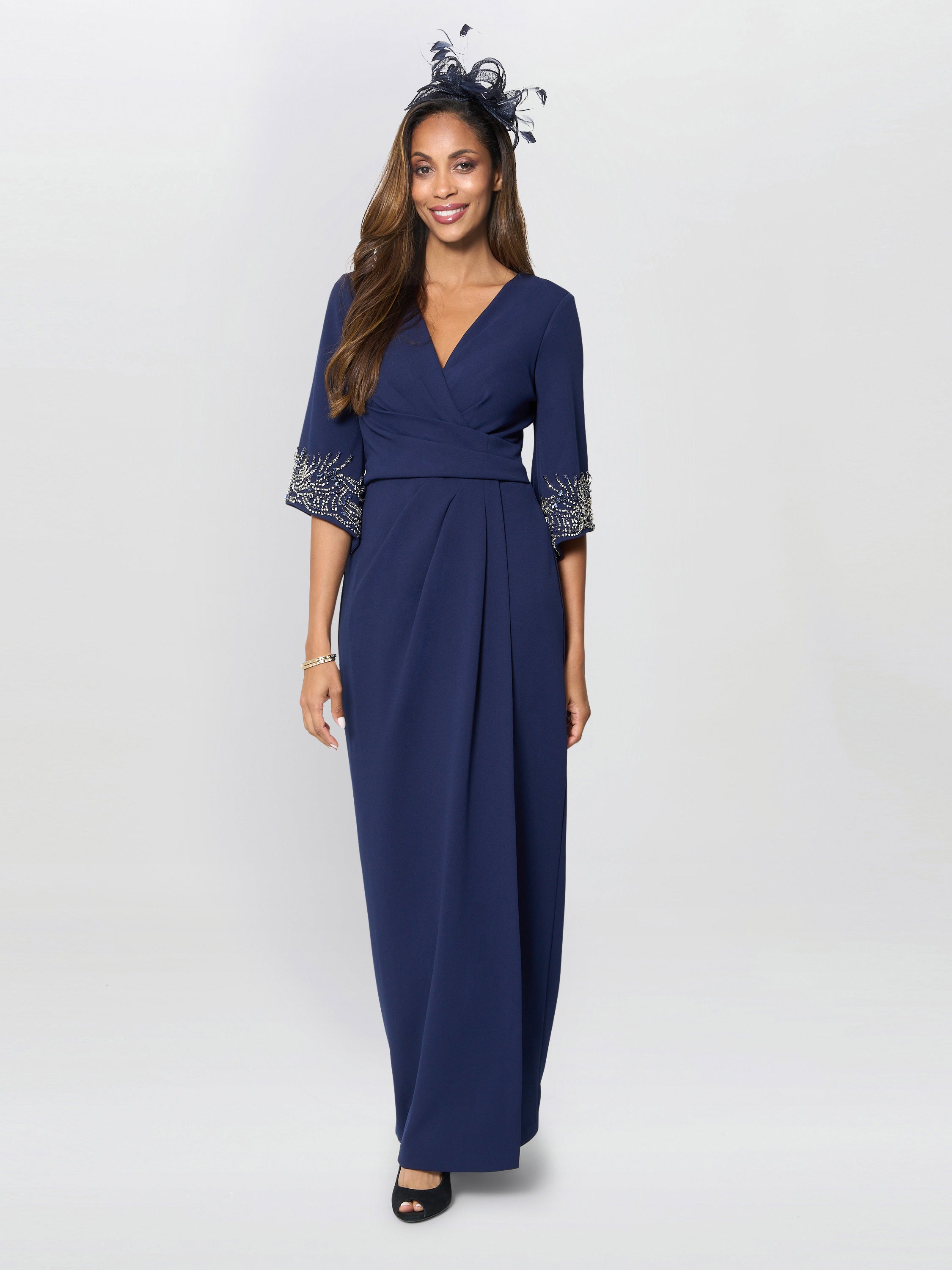 Lilly Embellished Sleeve Maxi Dress – Gina Bacconi