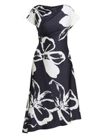 Maude Floral Print Asymmetrical Midi Dress