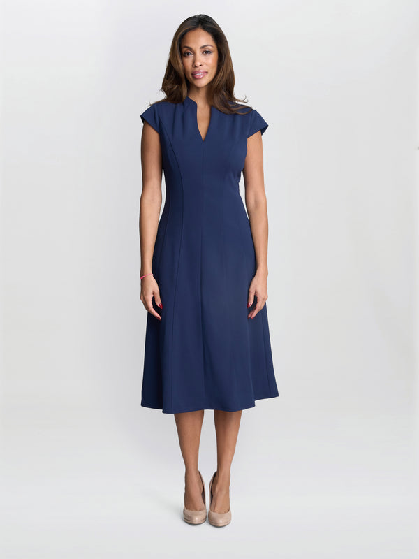 Maxene Fit And Flare Midi Dress