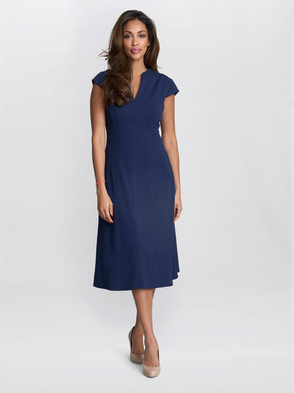 Maxene Fit And Flare Midi Dress