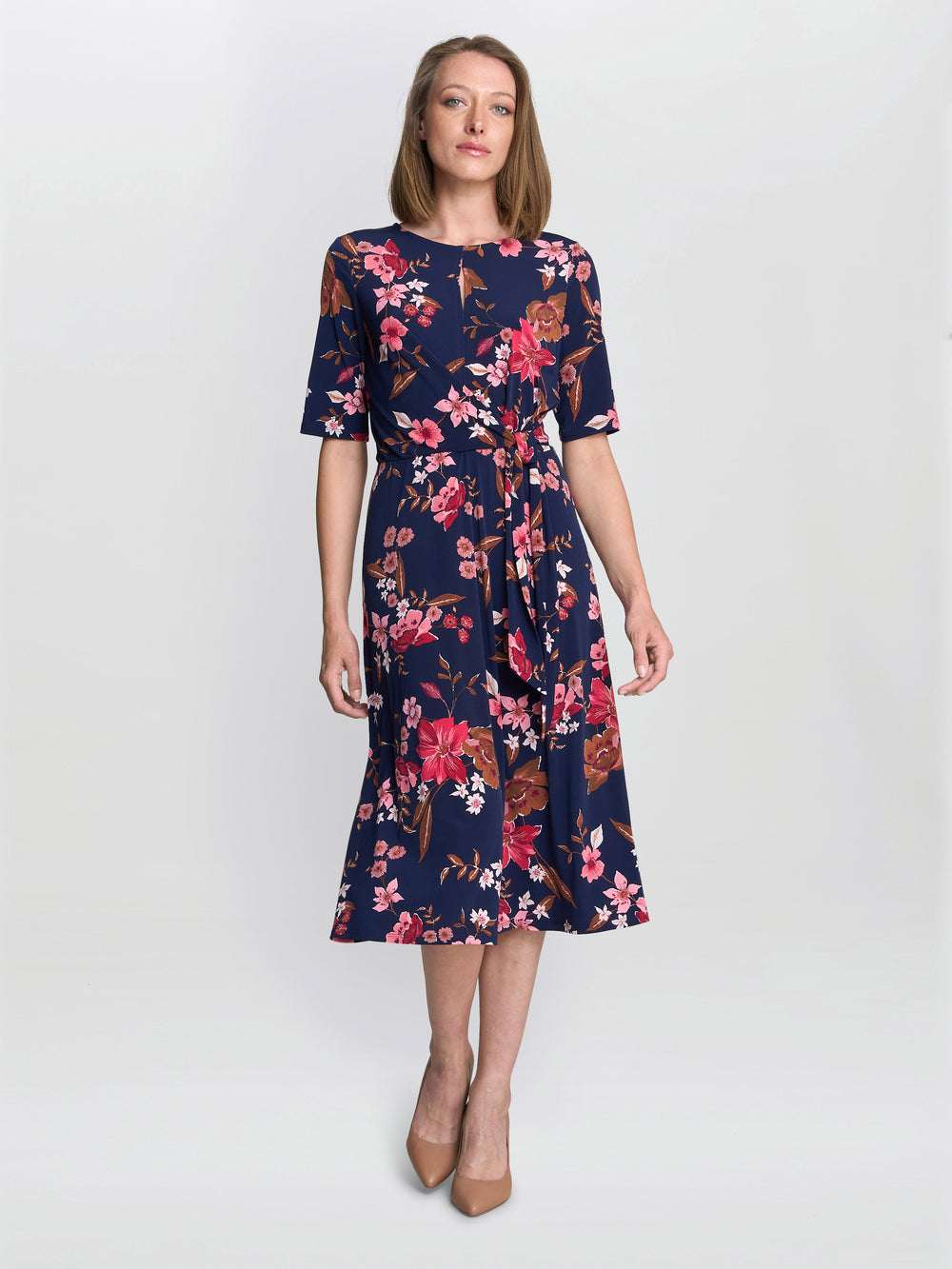 Lou Floral Print Midi Dress
